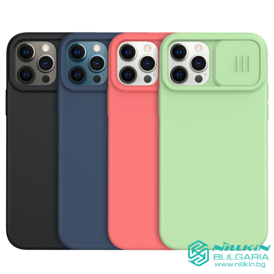 iPhone 12 Pro Max силиконов калъф със защита на камерата прасковено розово iPhone 12 Pro Max силиконов калъф със защита на камерата прасковено розово