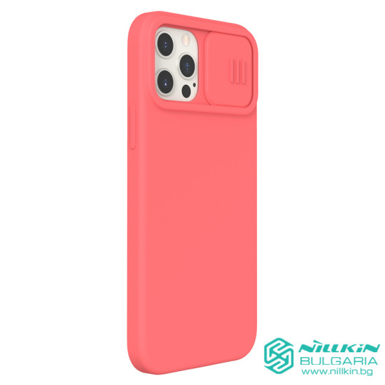 iPhone 12 Pro Max силиконов калъф със защита на камерата прасковено розово iPhone 12 Pro Max силиконов калъф със защита на камерата прасковено розово
