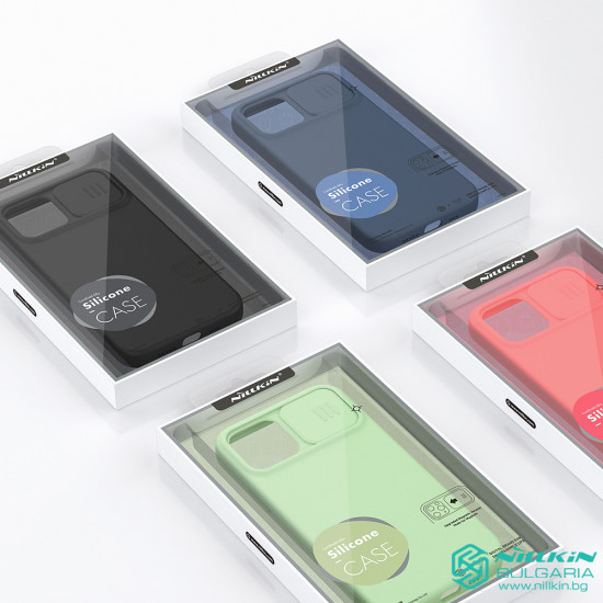 iPhone 12 Pro Max силиконов калъф със защита на камерата прасковено розово iPhone 12 Pro Max силиконов калъф със защита на камерата прасковено розово