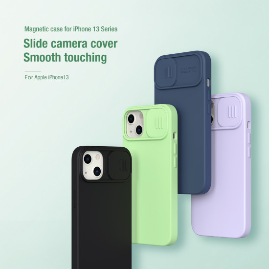 iPhone 13 силиконов магнитен калъф със защита на камерата лилав iPhone 13 силиконов магнитен калъф със защита на камерата лилав