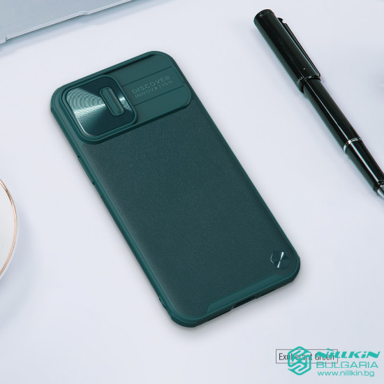 Apple iPhone 13 Pro MAX кожен калъф със защита на камерата зелен Apple iPhone 13 Pro MAX кожен калъф със защита на камерата зелен