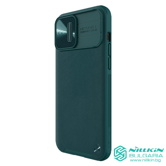 Apple iPhone 13 Pro MAX кожен калъф със защита на камерата зелен Apple iPhone 13 Pro MAX кожен калъф със защита на камерата зелен
