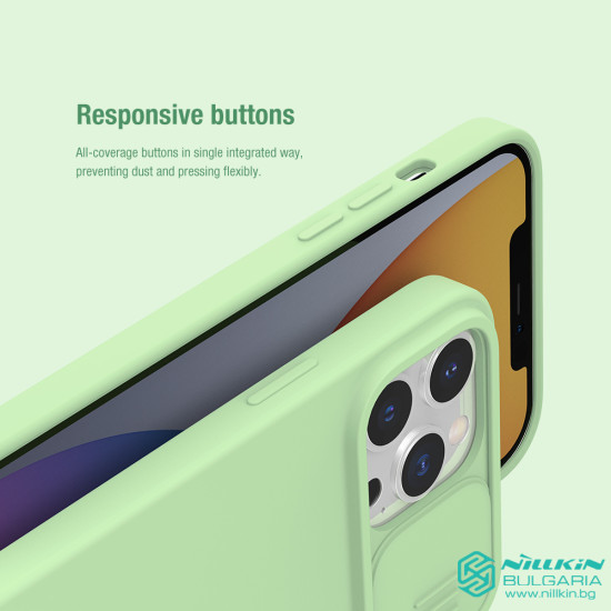 iPhone 13 PRO MAX силиконов калъф със защита на камерата зелен iPhone 13 PRO MAX силиконов калъф със защита на камерата зелен