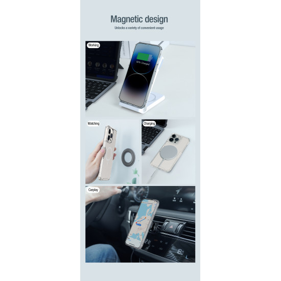 Apple iPhone 15 PRO MAX магнитен Nature TPU Pro силиконов калъф прозрачен Apple iPhone 15 PRO MAX магнитен Nature TPU Pro силиконов калъф прозрачен