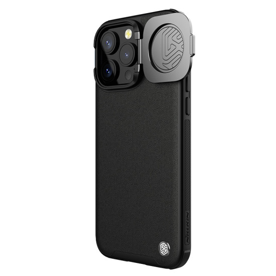 Apple iPhone 15 Pro Max магнитен кожен калъф със защита на камерата черен Apple iPhone 15 Pro Max магнитен кожен калъф със защита на камерата черен