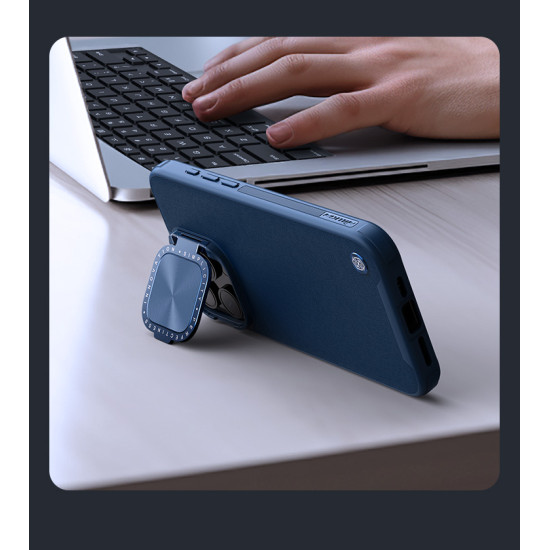 Apple iPhone 15 Pro Max магнитен кожен калъф със защита на камерата черен Apple iPhone 15 Pro Max магнитен кожен калъф със защита на камерата черен