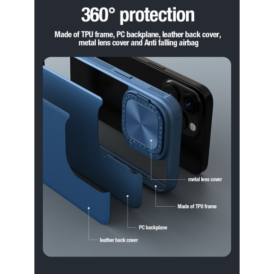 Apple iPhone 15 Pro Max магнитен кожен калъф със защита на камерата черен Apple iPhone 15 Pro Max магнитен кожен калъф със защита на камерата черен