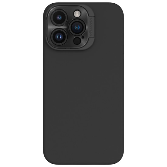Apple iPhone 16 Pro Max магнитен силиконов калъф LensWing със защита на камерата черен