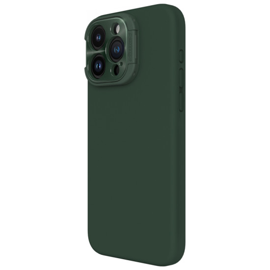 Apple iPhone 15 Pro Max магнитен силиконов калъф LensWing със защита на камерата зелен Apple iPhone 15 Pro Max магнитен силиконов калъф LensWing със защита на камерата зелен