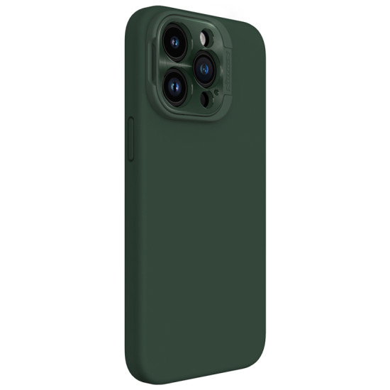 Apple iPhone 15 Pro Max магнитен силиконов калъф LensWing със защита на камерата зелен Apple iPhone 15 Pro Max магнитен силиконов калъф LensWing със защита на камерата зелен