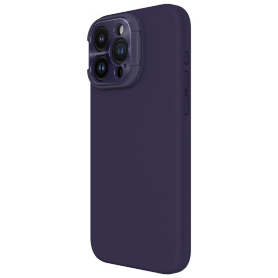 Apple iPhone 15 Pro Max магнитен силиконов калъф LensWing със защита на камерата син Apple iPhone 15 Pro Max магнитен силиконов калъф LensWing със защита на камерата син