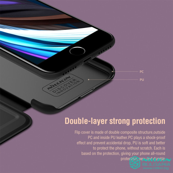 iPhone SE 2020 / 7 / 8 кожен флип калъф Ming черен iPhone SE 2020 / 7 / 8 кожен флип калъф Ming черен