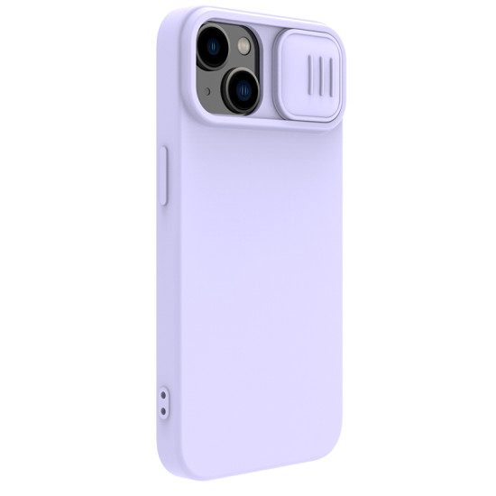 iPhone 14 / 13 магнитен силиконов калъф със защита на камерата виолетов iPhone 14 / 13 магнитен силиконов калъф със защита на камерата виолетов