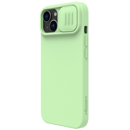 iPhone 14 / 13 силиконов магнитен калъф със защита на камерата зелен iPhone 14 / 13 силиконов магнитен калъф със защита на камерата зелен