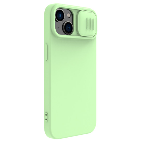 iPhone 14 / 13 силиконов магнитен калъф със защита на камерата зелен iPhone 14 / 13 силиконов магнитен калъф със защита на камерата зелен