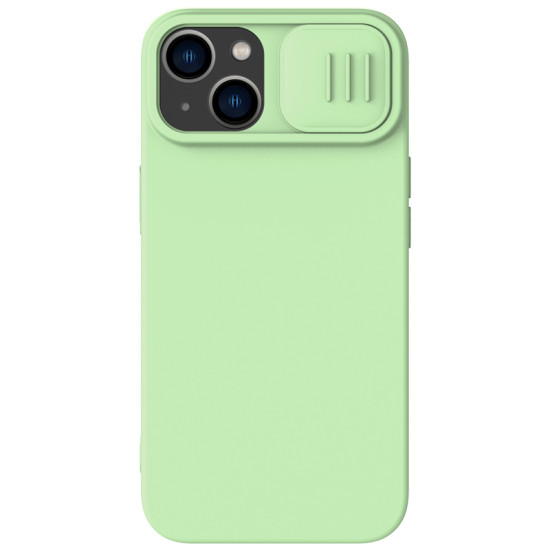 iPhone 14 / 13 силиконов магнитен калъф със защита на камерата зелен