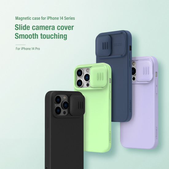 iPhone 14 силиконов магнитен калъф със защита на камерата сив iPhone 14 силиконов магнитен калъф със защита на камерата сив