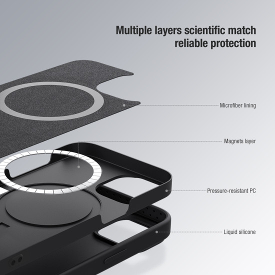 iPhone 14 Pro силиконов магнитен калъф със защита на камерата син iPhone 14 Pro силиконов магнитен калъф със защита на камерата син