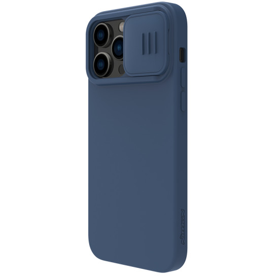 iPhone 14 Pro силиконов калъф със защита на камерата син iPhone 14 Pro силиконов калъф със защита на камерата син