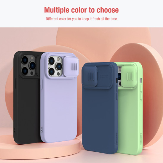 iPhone 14 Pro MAX силиконов магнитен калъф със защита на камерата син iPhone 14 Pro MAX силиконов магнитен калъф със защита на камерата син
