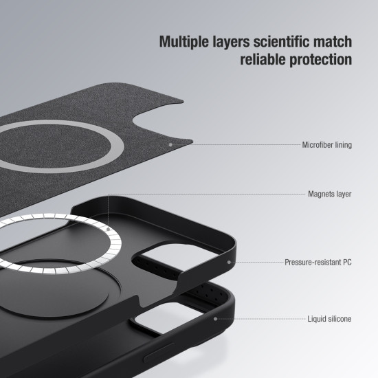 iPhone 14 Pro MAX силиконов магнитен калъф със защита на камерата син iPhone 14 Pro MAX силиконов магнитен калъф със защита на камерата син