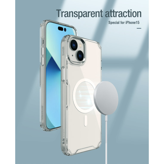 Apple iPhone 15 Plus магнитен Nature TPU Pro силиконов калъф син Apple iPhone 15 Plus магнитен Nature TPU Pro силиконов калъф син