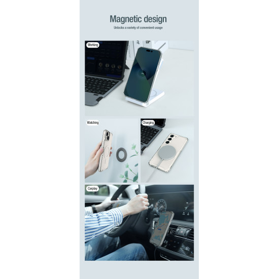 Apple iPhone 15 Plus магнитен Nature TPU Pro силиконов калъф син Apple iPhone 15 Plus магнитен Nature TPU Pro силиконов калъф син