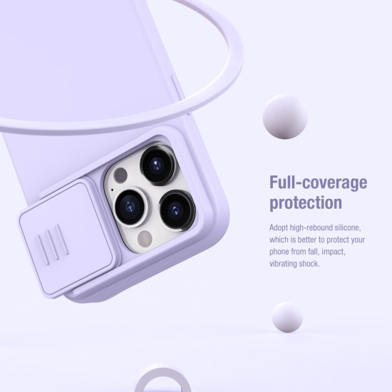 iPhone 15 Pro Max силиконов магнитен калъф със защита на камерата лилав iPhone 15 Pro Max силиконов магнитен калъф със защита на камерата лилав