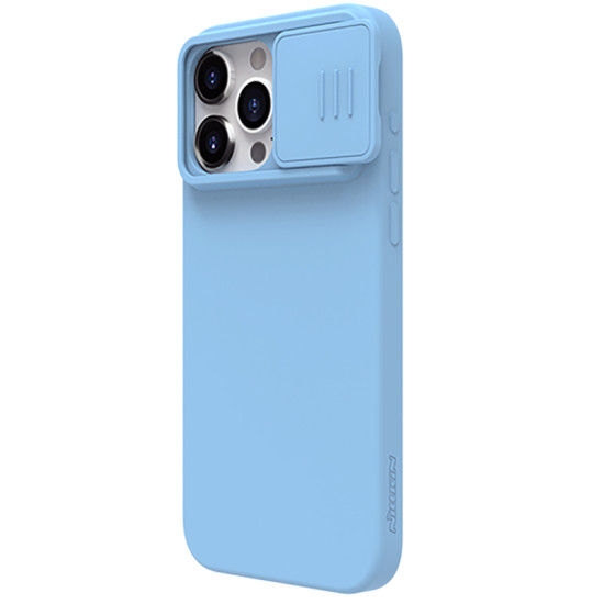 iPhone 15 Pro Max силиконов магнитен калъф със защита на камерата син iPhone 15 Pro Max силиконов магнитен калъф със защита на камерата син