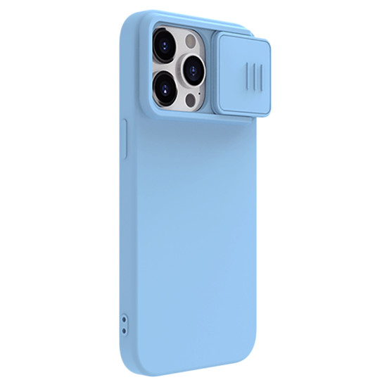 iPhone 15 Pro Max силиконов магнитен калъф със защита на камерата син iPhone 15 Pro Max силиконов магнитен калъф със защита на камерата син