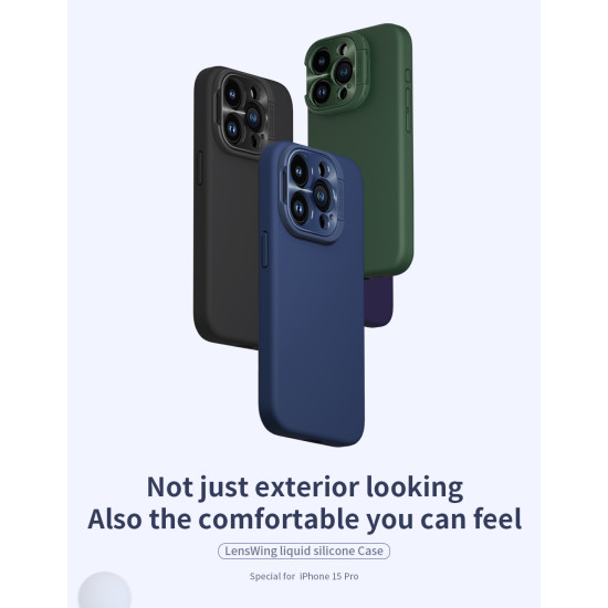 Apple iPhone 16 Pro магнитен силиконов калъф LensWing Prop със защита на камерата черен Apple iPhone 16 Pro магнитен силиконов калъф LensWing Prop със защита на камерата черен