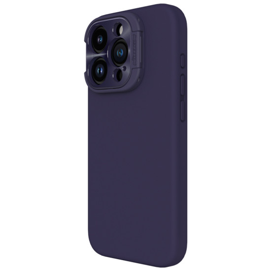 Apple iPhone 15 Pro магнитен силиконов калъф LensWing със защита на камерата тъмно лилав Apple iPhone 15 Pro магнитен силиконов калъф LensWing със защита на камерата тъмно лилав
