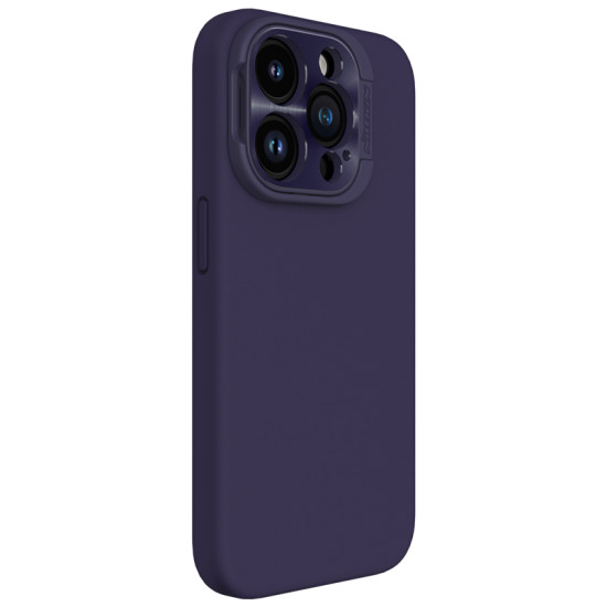 Apple iPhone 15 Pro магнитен силиконов калъф LensWing със защита на камерата тъмно лилав Apple iPhone 15 Pro магнитен силиконов калъф LensWing със защита на камерата тъмно лилав