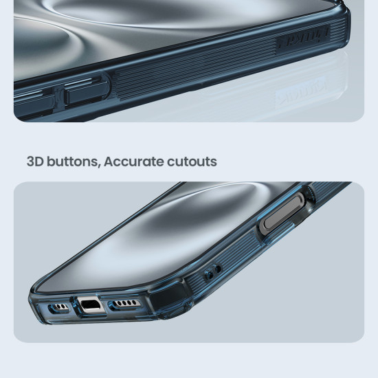 Apple iPhone 16 Plus магнитен Nature TPU Pro силиконов калъф прозрачен + синя рамка Apple iPhone 16 Plus магнитен Nature TPU Pro силиконов калъф прозрачен + синя рамка