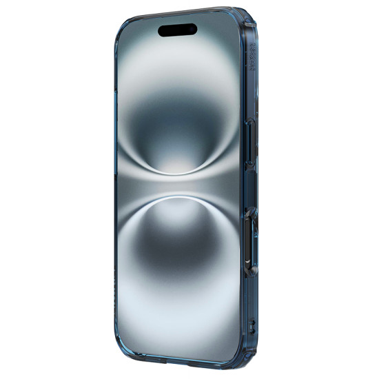 Apple iPhone 16 Plus магнитен Nature TPU Pro силиконов калъф прозрачен + синя рамка Apple iPhone 16 Plus магнитен Nature TPU Pro силиконов калъф прозрачен + синя рамка