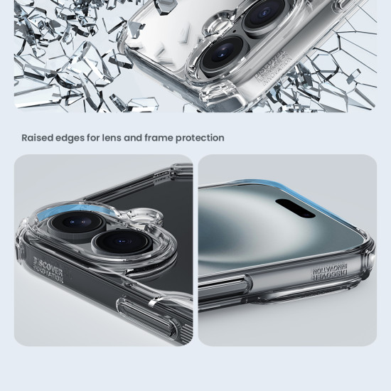 Apple iPhone 16 Plus магнитен Nature TPU Pro силиконов калъф прозрачен + синя рамка Apple iPhone 16 Plus магнитен Nature TPU Pro силиконов калъф прозрачен + синя рамка