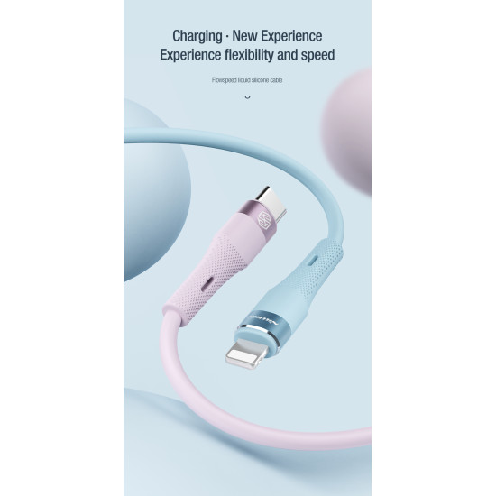 Nillkin Flowspeed Type - C към Lightning кабел от течен силикон , 27W черен Nillkin Flowspeed Type - C към Lightning кабел от течен силикон , 27W черен