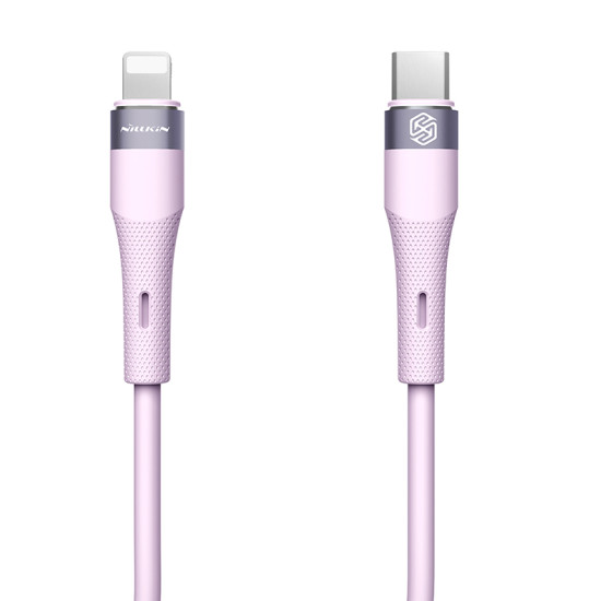 Nillkin Flowspeed Type - C към Lightning кабел от течен силикон , 27W лилав