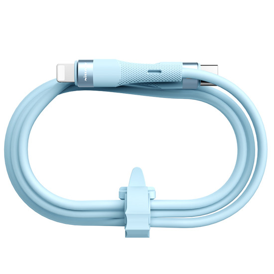 Nillkin Flowspeed Type - C към Lightning кабел от течен силикон , 27W син Nillkin Flowspeed Type - C към Lightning кабел от течен силикон , 27W син