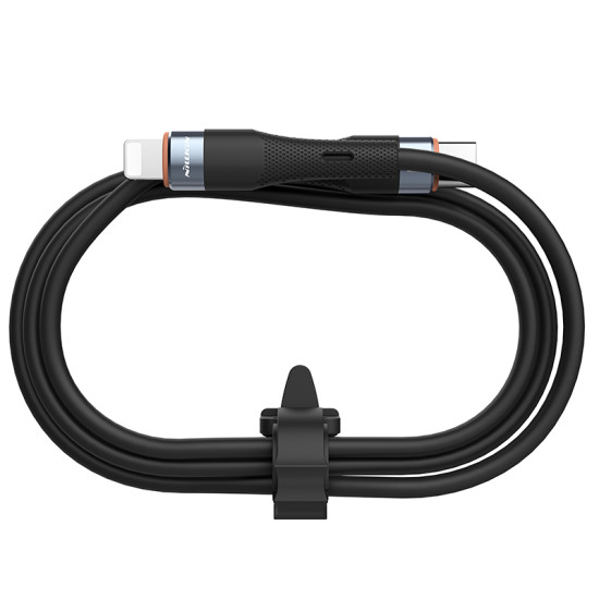 Nillkin Flowspeed Type - C към Lightning кабел от течен силикон , 27W черен Nillkin Flowspeed Type - C към Lightning кабел от течен силикон , 27W черен