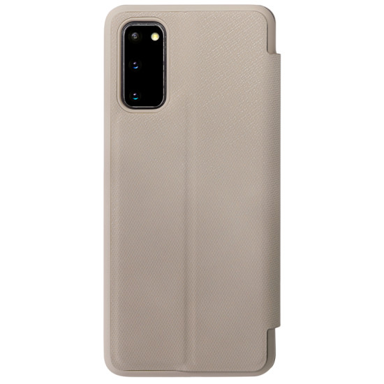 Samsung Galaxy S20 кожен флип калъф Ming бежов Samsung Galaxy S20 кожен флип калъф Ming бежов
