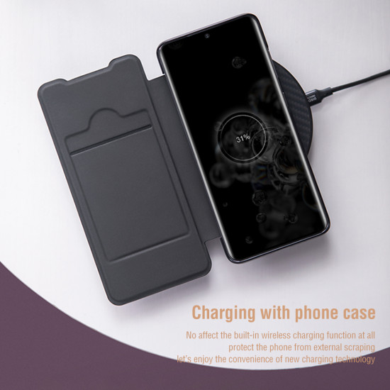 Samsung Galaxy S20 Ultra кожен флип калъф Ming бежов Samsung Galaxy S20 Ultra кожен флип калъф Ming бежов
