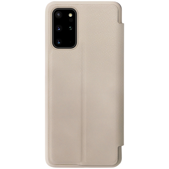 Samsung Galaxy S20 Plus кожен флип калъф Ming бежов Samsung Galaxy S20 Plus кожен флип калъф Ming бежов