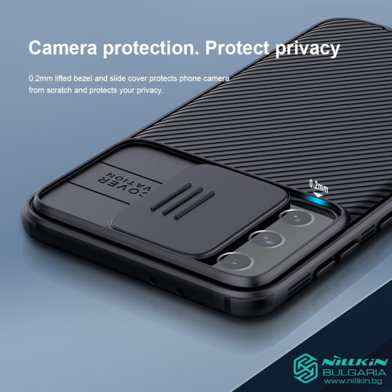 Samsung S21 Plus твърд гръб със защита на камерата Nillkin черен Samsung S21 Plus твърд гръб със защита на камерата Nillkin черен