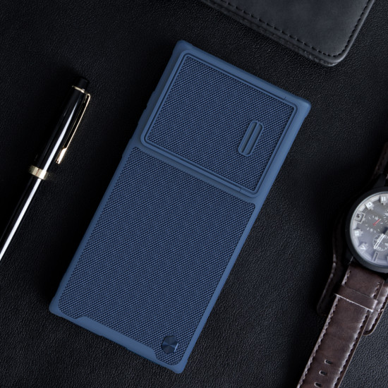 Samsung S23 Ultra текстуриран калъф със защита на камерата Nillkin черен Samsung S23 Ultra текстуриран калъф със защита на камерата Nillkin черен