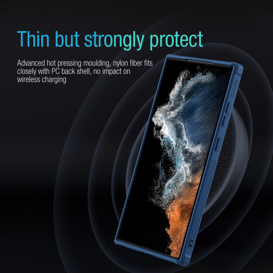 Samsung S23 Ultra текстуриран калъф със защита на камерата Nillkin черен Samsung S23 Ultra текстуриран калъф със защита на камерата Nillkin черен