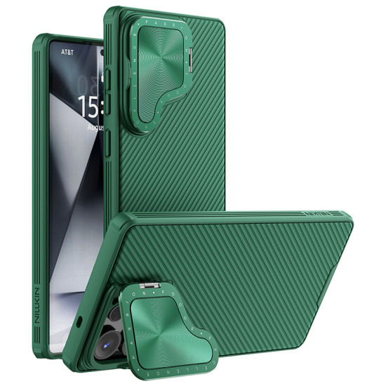 Samsung S25 Ultra магнитен твърд гръб със защита на камерата зелен Samsung S25 Ultra магнитен твърд гръб със защита на камерата зелен