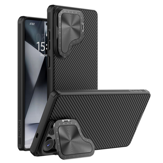 Samsung S25 Ultra магнитен твърд гръб със защита на камерата черен