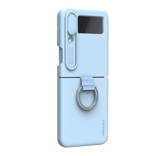 Samsung Galaxy Z Flip 4 5G силиконов калъф със защита на камерата син Samsung Galaxy Z Flip 4 5G силиконов калъф със защита на камерата син