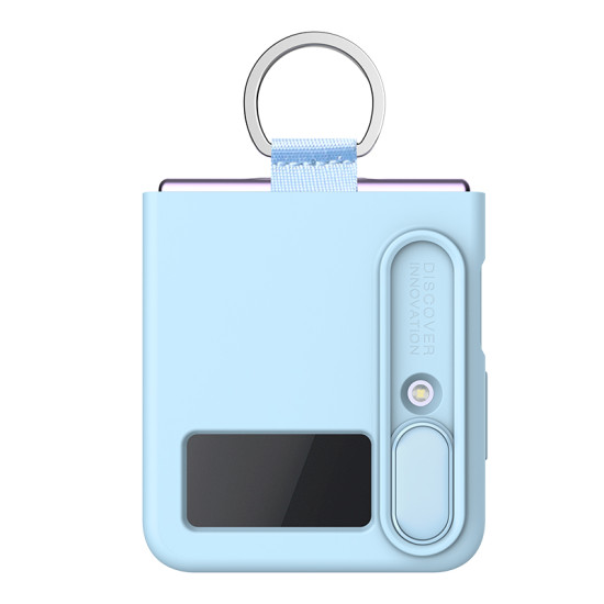 Samsung Galaxy Z Flip 4 5G силиконов калъф със защита на камерата син Samsung Galaxy Z Flip 4 5G силиконов калъф със защита на камерата син